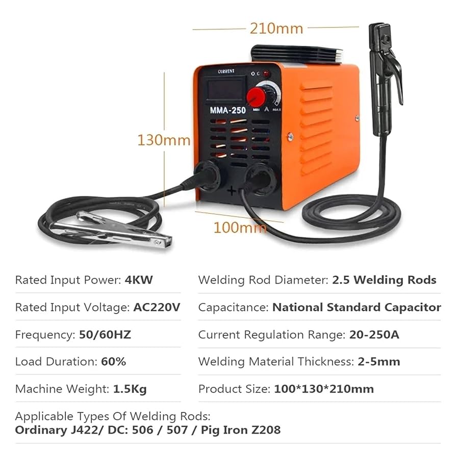 Handheld Welder Portable ZX7 250A MMA Arc Welder Inverter